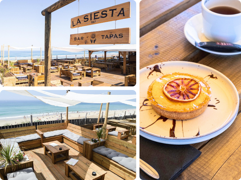 Brunch avec vue sur l'océan à La Siesta, à Biscarrosse Plage