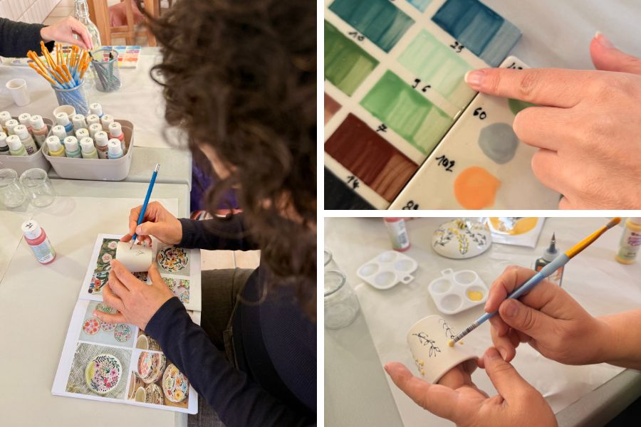 peinture ceramique cafe